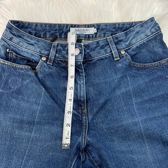 Rate Yves Saint Laurent Rive Gauche Boot Cut Cotton Jeans YSL stamp - Picture 9 of 16